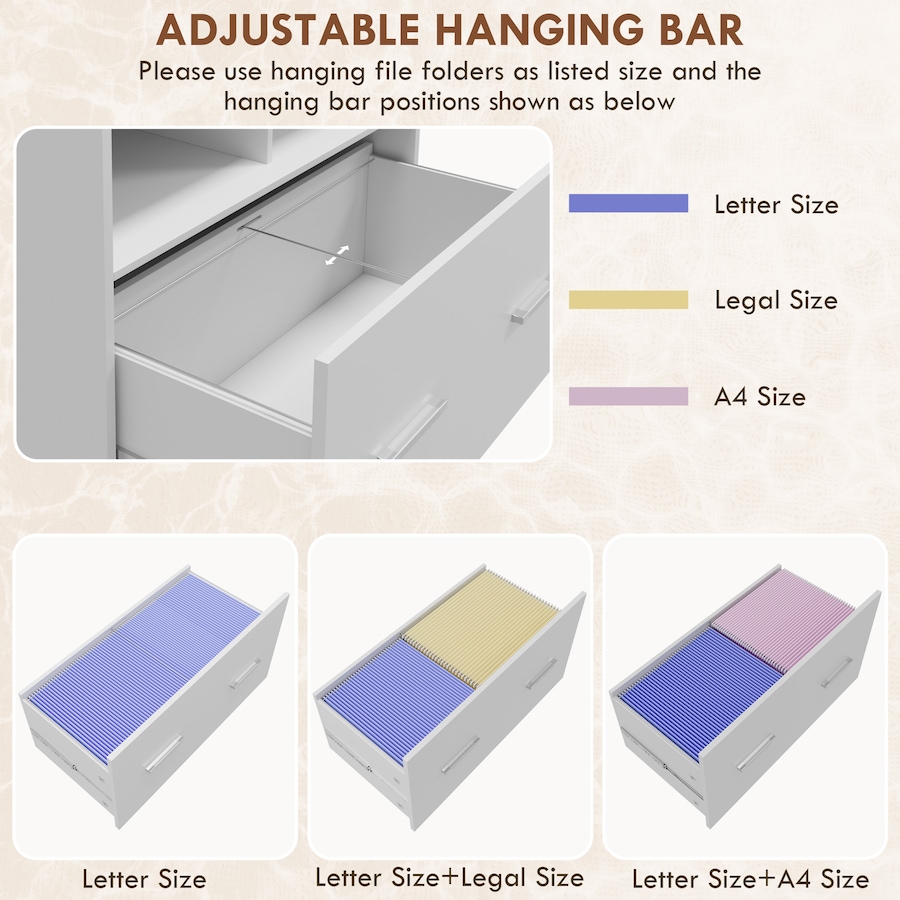 Image 997268_ALTMORE4.jpg, Product 997-268 / Price $144.99, Vinsetto Mobile Filing Cabinet with Hanging Bar for Letter A4 Legal Size from Vinsetto on TSC.ca's Home & Garden department