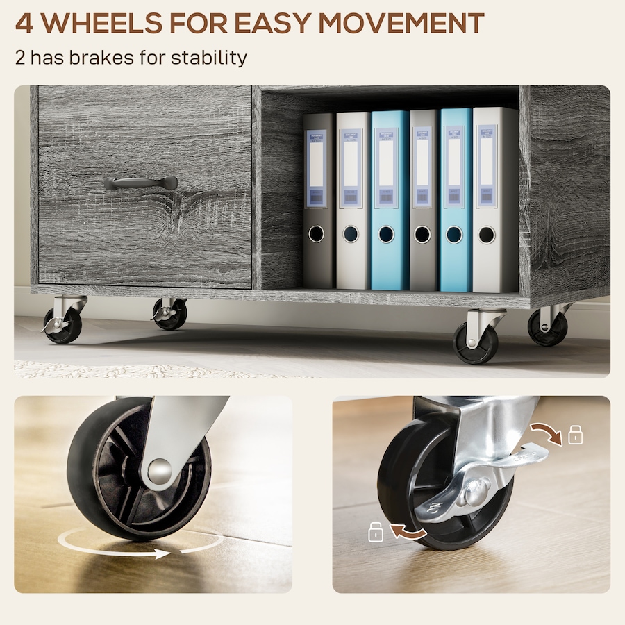 Image 997270_ALTMORE16.jpg, Product 997-270 / Price $139.99, HOMCOM 3 Drawer Mobile File Cabinet with Charging Station USB Ports Wheels from HOMCOM on TSC.ca's Home & Garden department