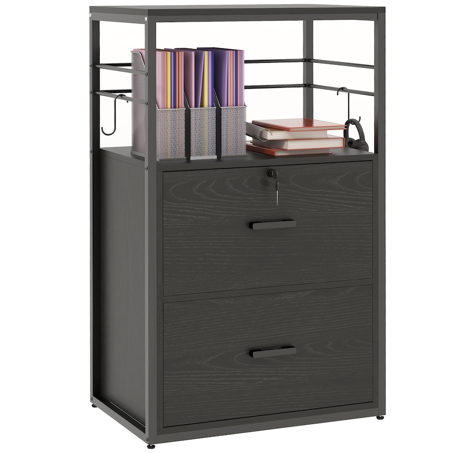 Image 997273.jpg, Product 997-273 / Price $154.99, Vinsetto 2 Drawer File Cabinet, Lockable Adjustable Hanging Bar, Black from Vinsetto on TSC.ca's Home & Garden department