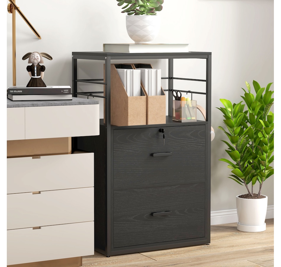 Image 997273_ALTMORE1.jpg, Product 997-273 / Price $154.99, Vinsetto 2 Drawer File Cabinet, Lockable Adjustable Hanging Bar, Black from Vinsetto on TSC.ca's Home & Garden department