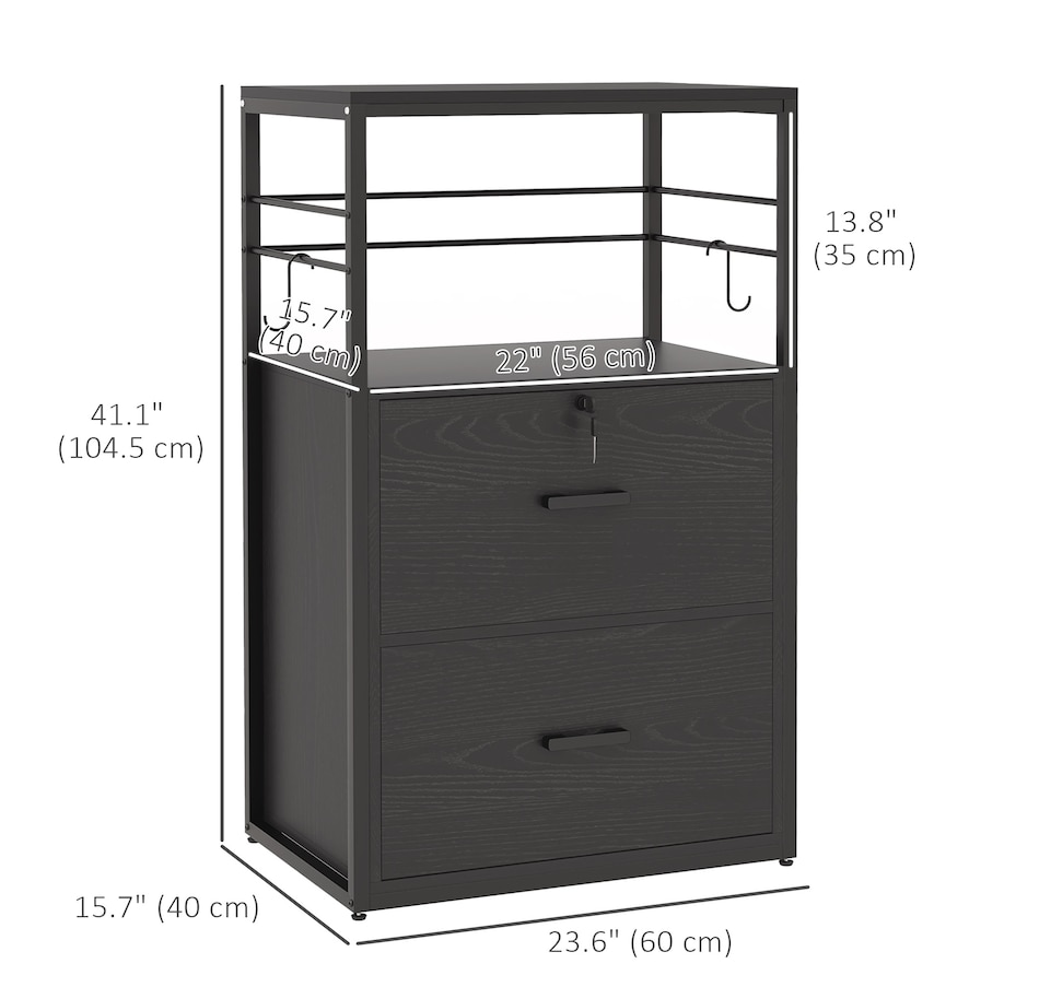 Image 997273_ALTMORE2.jpg, Product 997-273 / Price $154.99, Vinsetto 2 Drawer File Cabinet, Lockable Adjustable Hanging Bar, Black from Vinsetto on TSC.ca's Home & Garden department