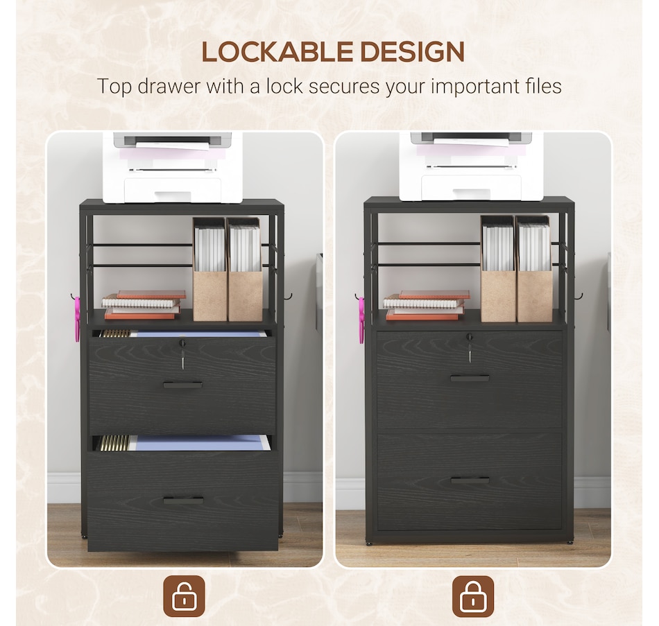 Image 997273_ALTMORE5.jpg, Product 997-273 / Price $154.99, Vinsetto 2 Drawer File Cabinet, Lockable Adjustable Hanging Bar, Black from Vinsetto on TSC.ca's Home & Garden department