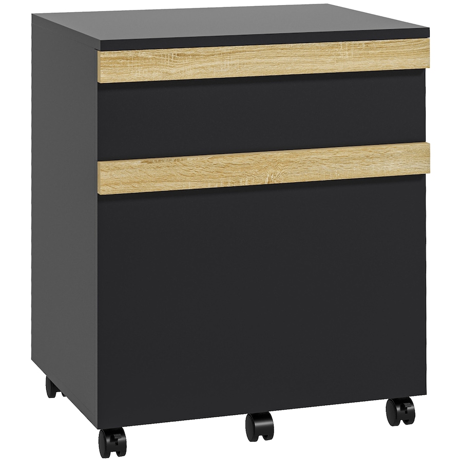 Image 997274.jpg, Product 997-274 / Price $83.99, Vinsetto 2 Drawers Filing Cabinet, File Cabinet with 5 Wheels, Black from Vinsetto on TSC.ca's Home & Garden department
