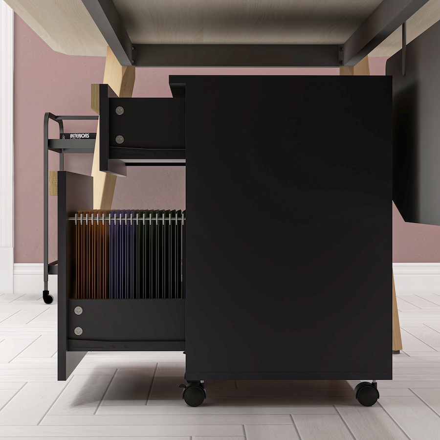 Image 997274_ALTMORE6.jpg, Product 997-274 / Price $83.99, Vinsetto 2 Drawers Filing Cabinet, File Cabinet with 5 Wheels, Black from Vinsetto on TSC.ca's Home & Garden department