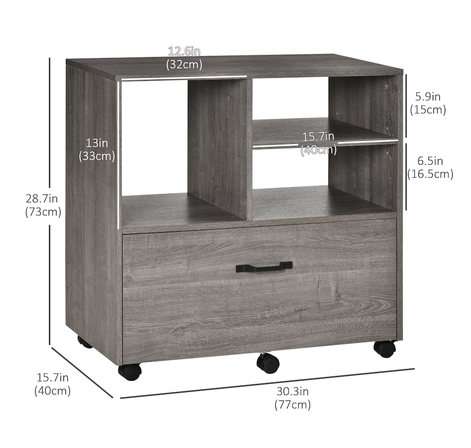 Image 997276_ALTMORE2.jpg, Product 997-276 / Price $116.99, Vinsetto Mobile Lateral File Cabinet w/ Drawer for Letter Legal, Grey from Vinsetto on TSC.ca's Home & Garden department