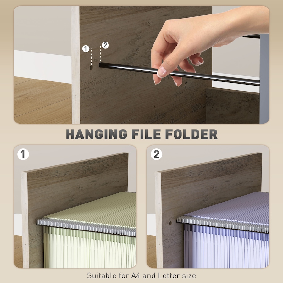 Image 997283_ALTMORE3.jpg, Product 997-283 / Price $99.99 - $109.99, Vinsetto Vertical Filing Cabinet with Hanging Bars for Letter and A4 Size from Vinsetto on TSC.ca's Home & Garden department