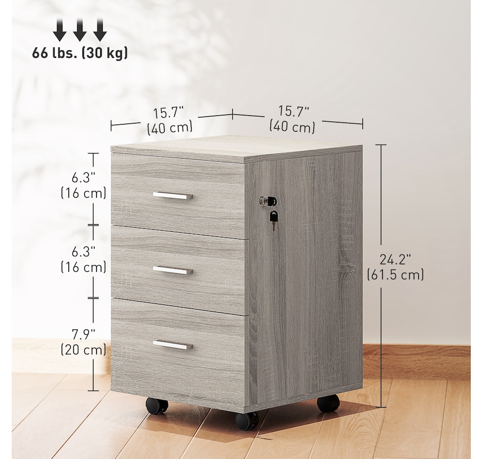 Image 997284_ALTMORE10.jpg, Product 997-284 / Price $109.99, Vinsetto 3 Drawer File Cabinet with Lock and Wheels from Vinsetto on TSC.ca's Home & Garden department