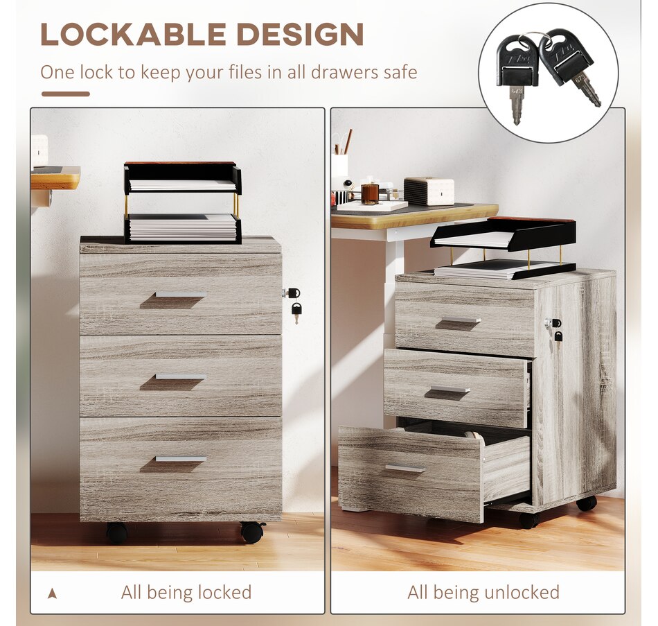 Image 997284_ALTMORE11.jpg, Product 997-284 / Price $109.99, Vinsetto 3 Drawer File Cabinet with Lock and Wheels from Vinsetto on TSC.ca's Home & Garden department