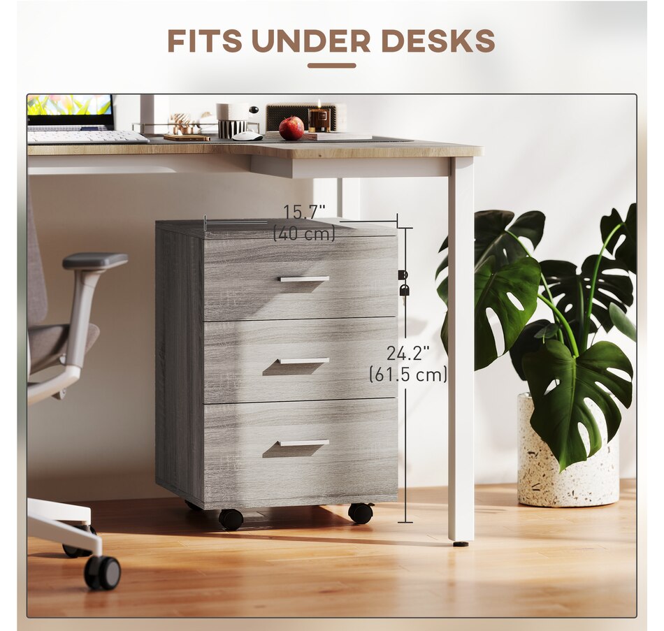 Image 997284_ALTMORE12.jpg, Product 997-284 / Price $109.99, Vinsetto 3 Drawer File Cabinet with Lock and Wheels from Vinsetto on TSC.ca's Home & Garden department