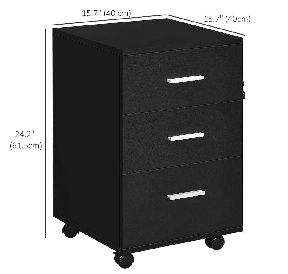Image 997284_ALTMORE18.jpg, Product 997-284 / Price $109.99, Vinsetto 3 Drawer File Cabinet with Lock and Wheels from Vinsetto on TSC.ca's Home & Garden department