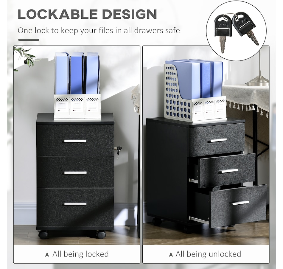 Image 997284_ALTMORE19.jpg, Product 997-284 / Price $109.99, Vinsetto 3 Drawer File Cabinet with Lock and Wheels from Vinsetto on TSC.ca's Home & Garden department