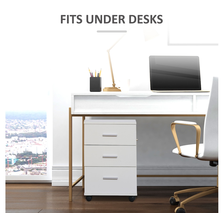 Image 997284_ALTMORE4.jpg, Product 997-284 / Price $109.99, Vinsetto 3 Drawer File Cabinet with Lock and Wheels from Vinsetto on TSC.ca's Home & Garden department