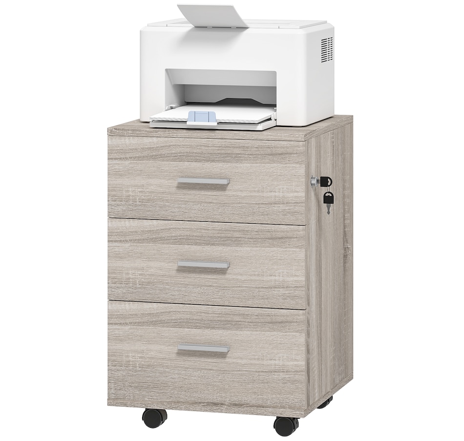 Image 997284_ST02.jpg, Product 997-284 / Price $109.99, Vinsetto 3 Drawer File Cabinet with Lock and Wheels from Vinsetto on TSC.ca's Home & Garden department