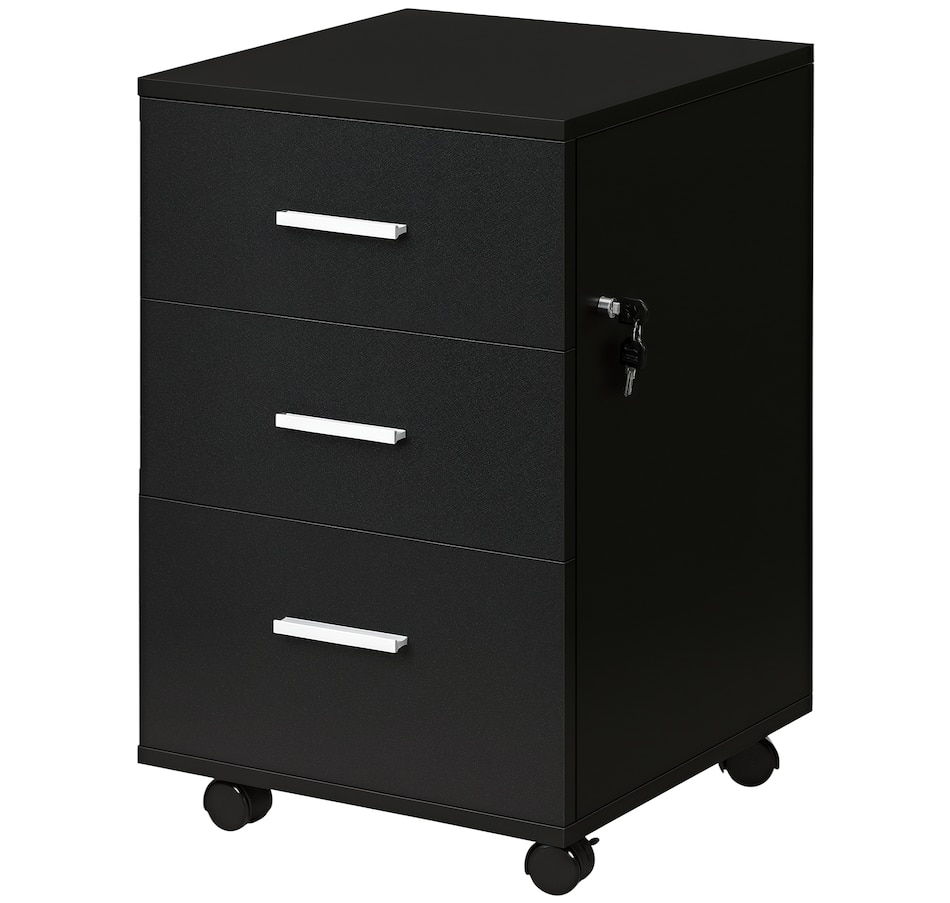Image 997284_ST03.png, Product 997-284 / Price $109.99, Vinsetto 3 Drawer File Cabinet with Lock and Wheels from Vinsetto on TSC.ca's Home & Garden department