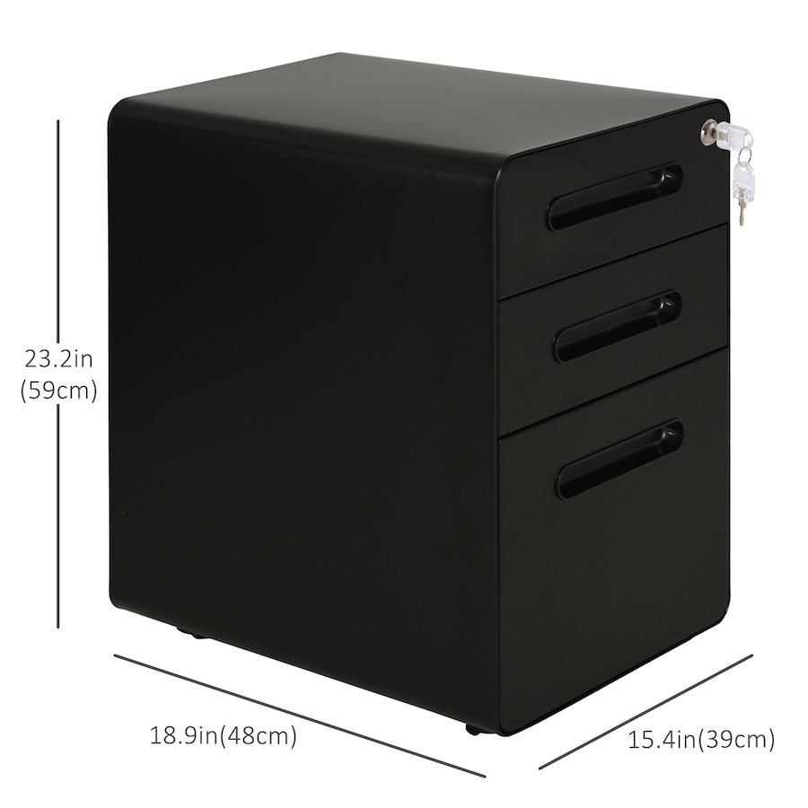 Image 997287_ALTMORE10.jpg, Product 997-287 / Price $204.99 - $205.99, Vinsetto 3-Drawer Filing Cabinet w/ Wheels, Lockable Office Storage Drawer from Vinsetto on TSC.ca's Home & Garden department