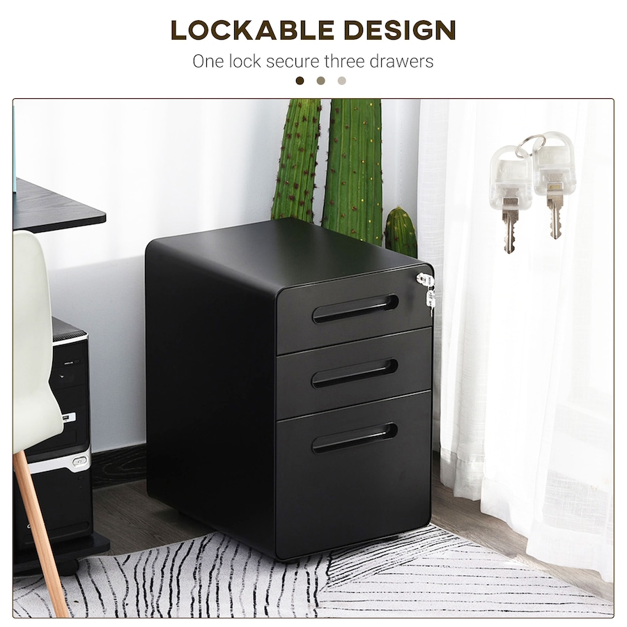 Image 997287_ALTMORE11.jpg, Product 997-287 / Price $204.99 - $205.99, Vinsetto 3-Drawer Filing Cabinet w/ Wheels, Lockable Office Storage Drawer from Vinsetto on TSC.ca's Home & Garden department