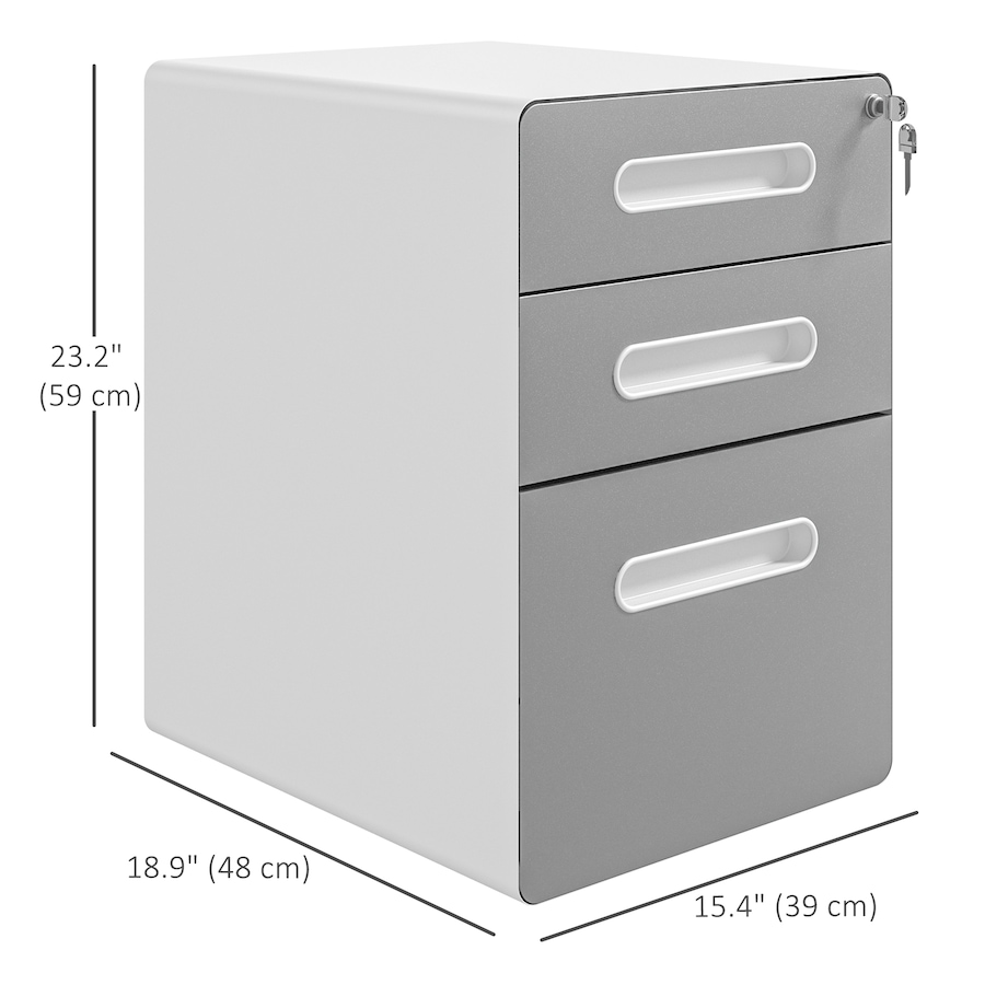 Image 997287_ALTMORE18.jpg, Product 997-287 / Price $204.99 - $205.99, Vinsetto 3-Drawer Filing Cabinet w/ Wheels, Lockable Office Storage Drawer from Vinsetto on TSC.ca's Home & Garden department