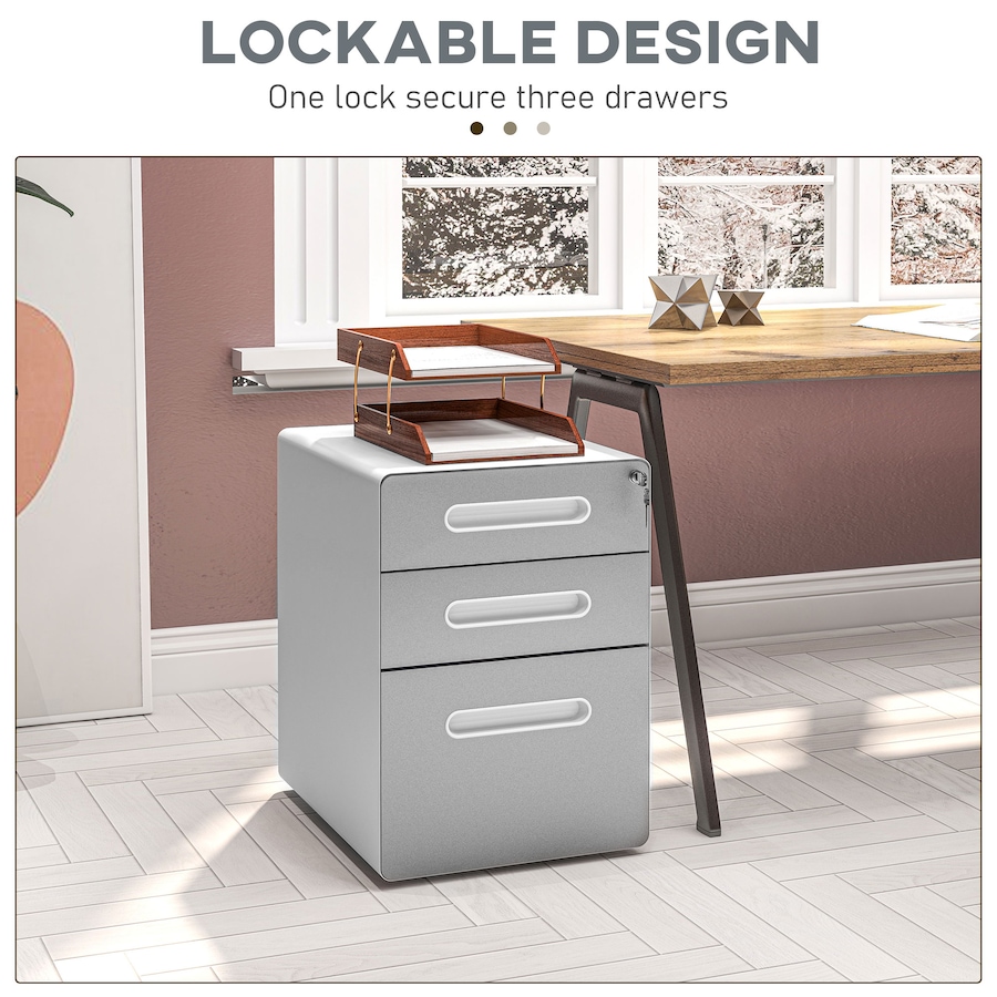 Image 997287_ALTMORE19.jpg, Product 997-287 / Price $204.99 - $205.99, Vinsetto 3-Drawer Filing Cabinet w/ Wheels, Lockable Office Storage Drawer from Vinsetto on TSC.ca's Home & Garden department
