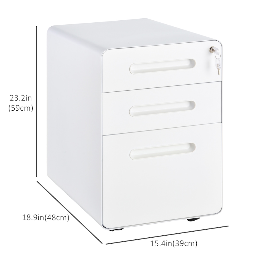 Image 997287_ALTMORE2.jpg, Product 997-287 / Price $204.99 - $205.99, Vinsetto 3-Drawer Filing Cabinet w/ Wheels, Lockable Office Storage Drawer from Vinsetto on TSC.ca's Home & Garden department