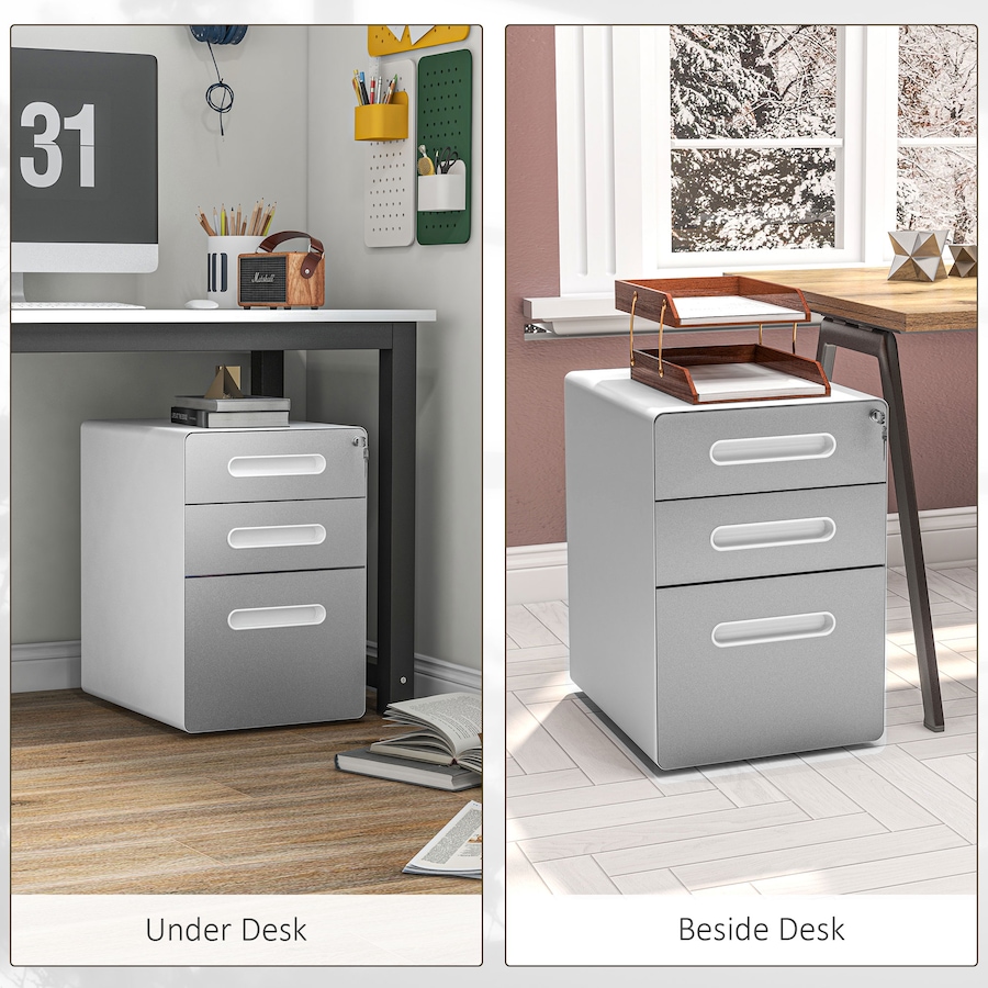 Image 997287_ALTMORE22.jpg, Product 997-287 / Price $204.99 - $205.99, Vinsetto 3-Drawer Filing Cabinet w/ Wheels, Lockable Office Storage Drawer from Vinsetto on TSC.ca's Home & Garden department