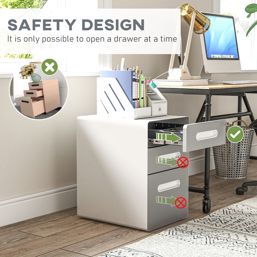 Image 997287_ALTMORE23.jpg, Product 997-287 / Price $204.99 - $205.99, Vinsetto 3-Drawer Filing Cabinet w/ Wheels, Lockable Office Storage Drawer from Vinsetto on TSC.ca's Home & Garden department