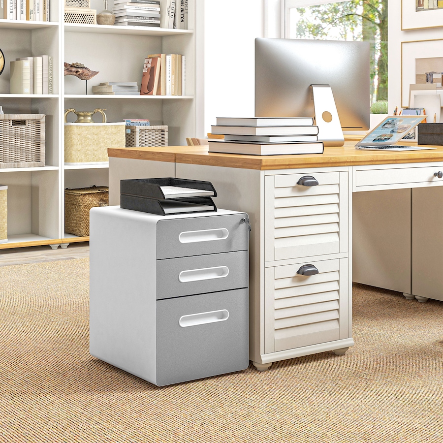 Image 997287_ALTMORE24.jpg, Product 997-287 / Price $204.99 - $205.99, Vinsetto 3-Drawer Filing Cabinet w/ Wheels, Lockable Office Storage Drawer from Vinsetto on TSC.ca's Home & Garden department