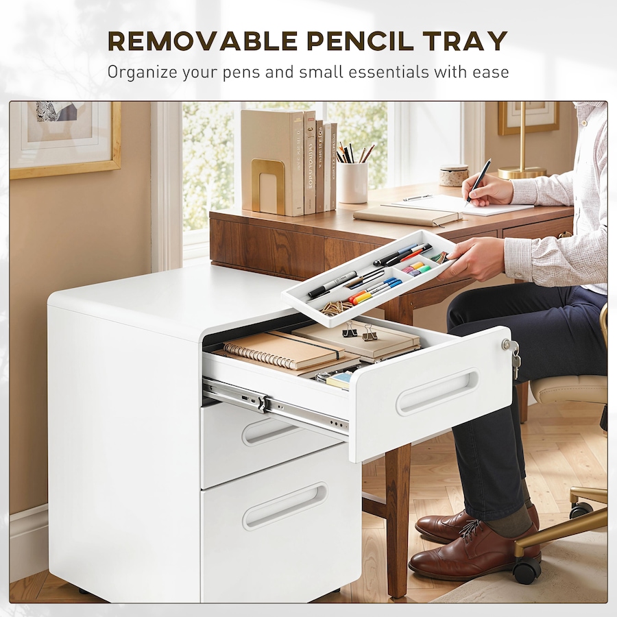 Image 997287_ALTMORE28.jpg, Product 997-287 / Price $204.99 - $205.99, Vinsetto 3-Drawer Filing Cabinet w/ Wheels, Lockable Office Storage Drawer from Vinsetto on TSC.ca's Home & Garden department