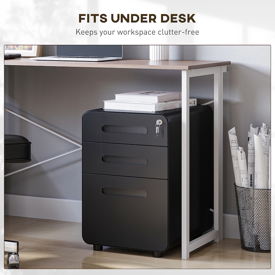 Image 997287_ALTMORE29.jpg, Product 997-287 / Price $204.99 - $205.99, Vinsetto 3-Drawer Filing Cabinet w/ Wheels, Lockable Office Storage Drawer from Vinsetto on TSC.ca's Home & Garden department