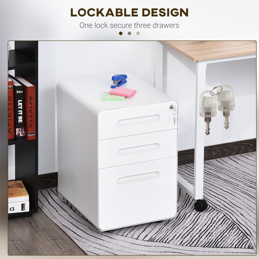 Image 997287_ALTMORE3.jpg, Product 997-287 / Price $204.99 - $205.99, Vinsetto 3-Drawer Filing Cabinet w/ Wheels, Lockable Office Storage Drawer from Vinsetto on TSC.ca's Home & Garden department