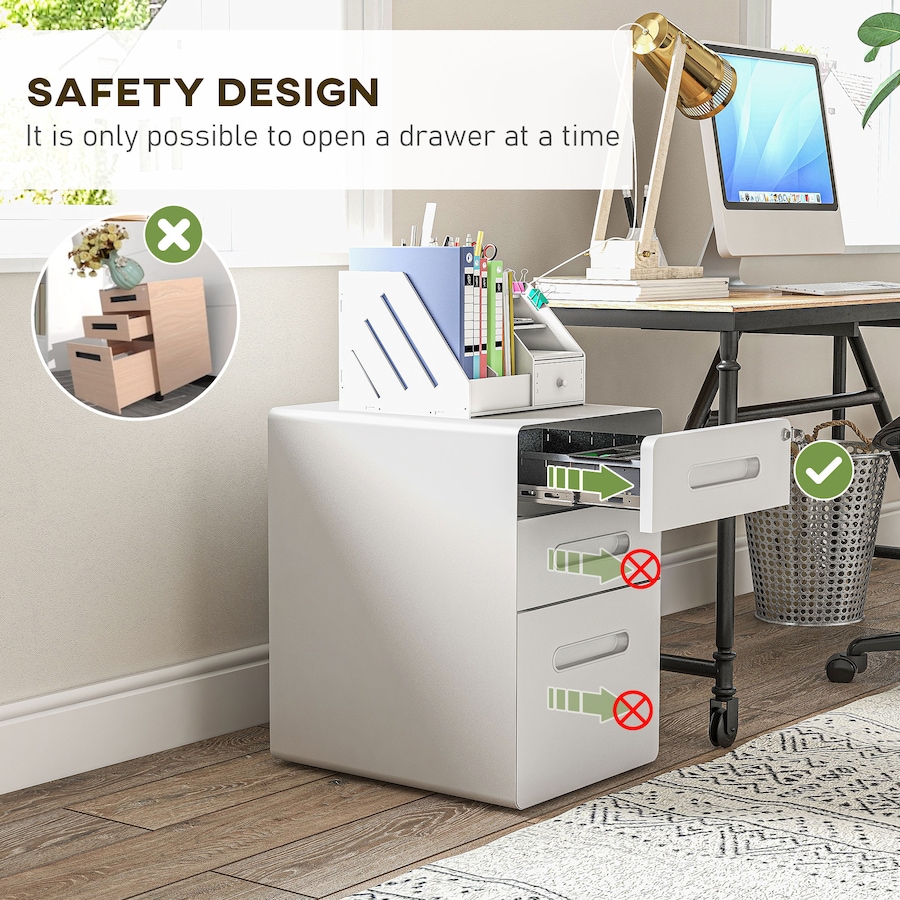 Image 997287_ALTMORE7.jpg, Product 997-287 / Price $204.99 - $205.99, Vinsetto 3-Drawer Filing Cabinet w/ Wheels, Lockable Office Storage Drawer from Vinsetto on TSC.ca's Home & Garden department