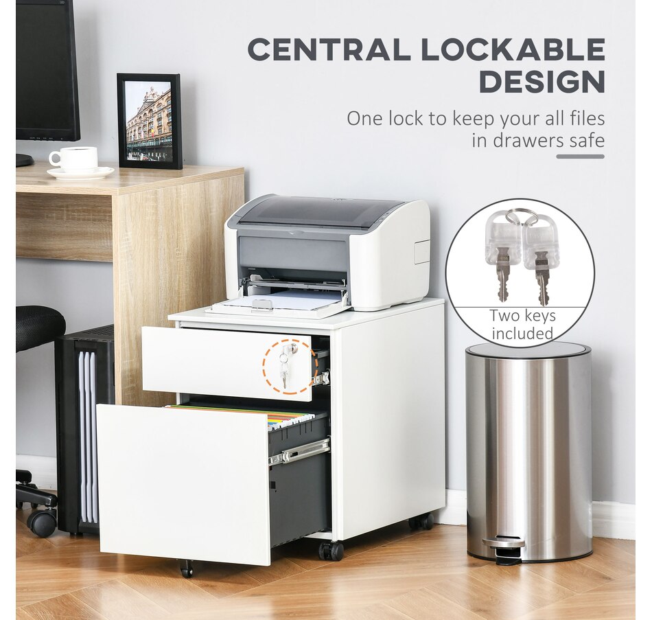 Image 997288_ALTMORE11.jpg, Product 997-288 / Price $139.99 - $149.99, Vinsetto 2-Drawer Filing Cabinet w/ Wheels, Lockable Office Storage Drawer from Vinsetto on TSC.ca's Home & Garden department