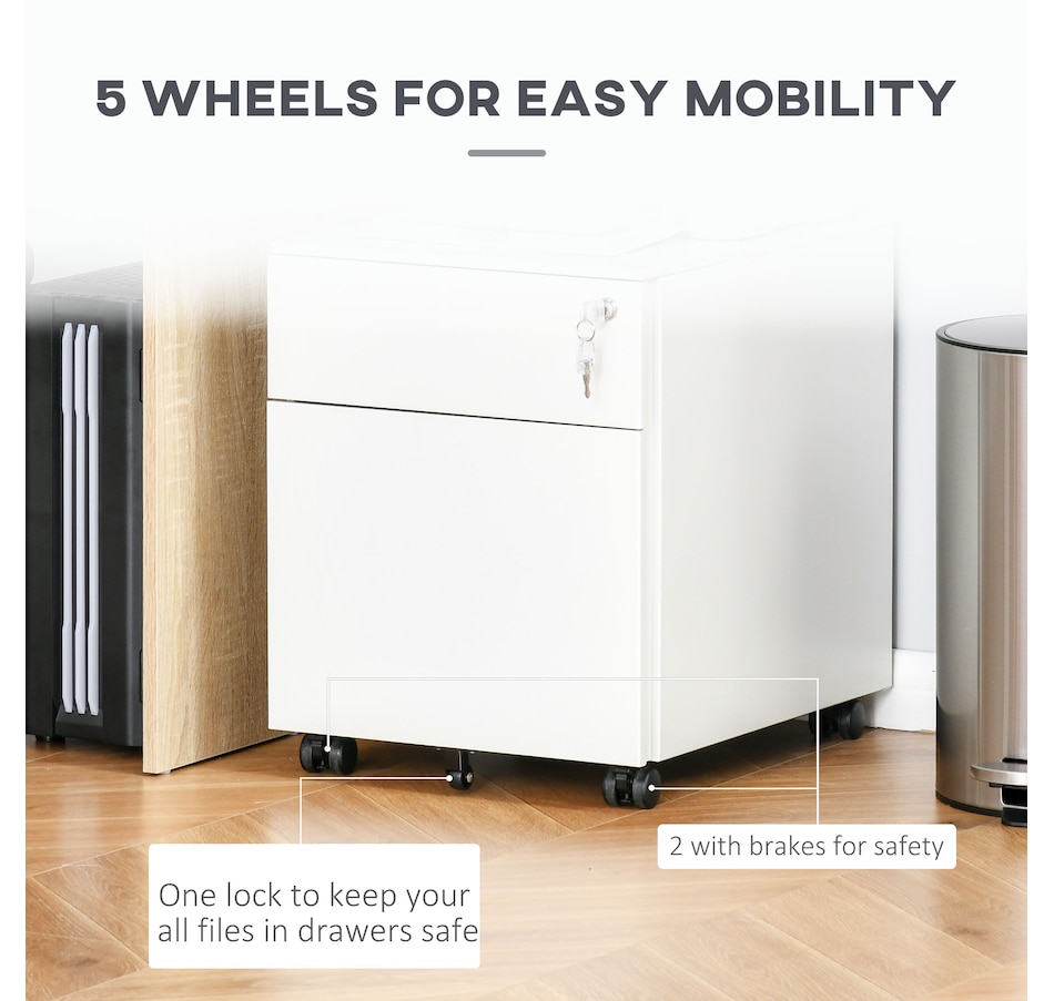 Image 997288_ALTMORE12.jpg, Product 997-288 / Price $139.99 - $149.99, Vinsetto 2-Drawer Filing Cabinet w/ Wheels, Lockable Office Storage Drawer from Vinsetto on TSC.ca's Home & Garden department