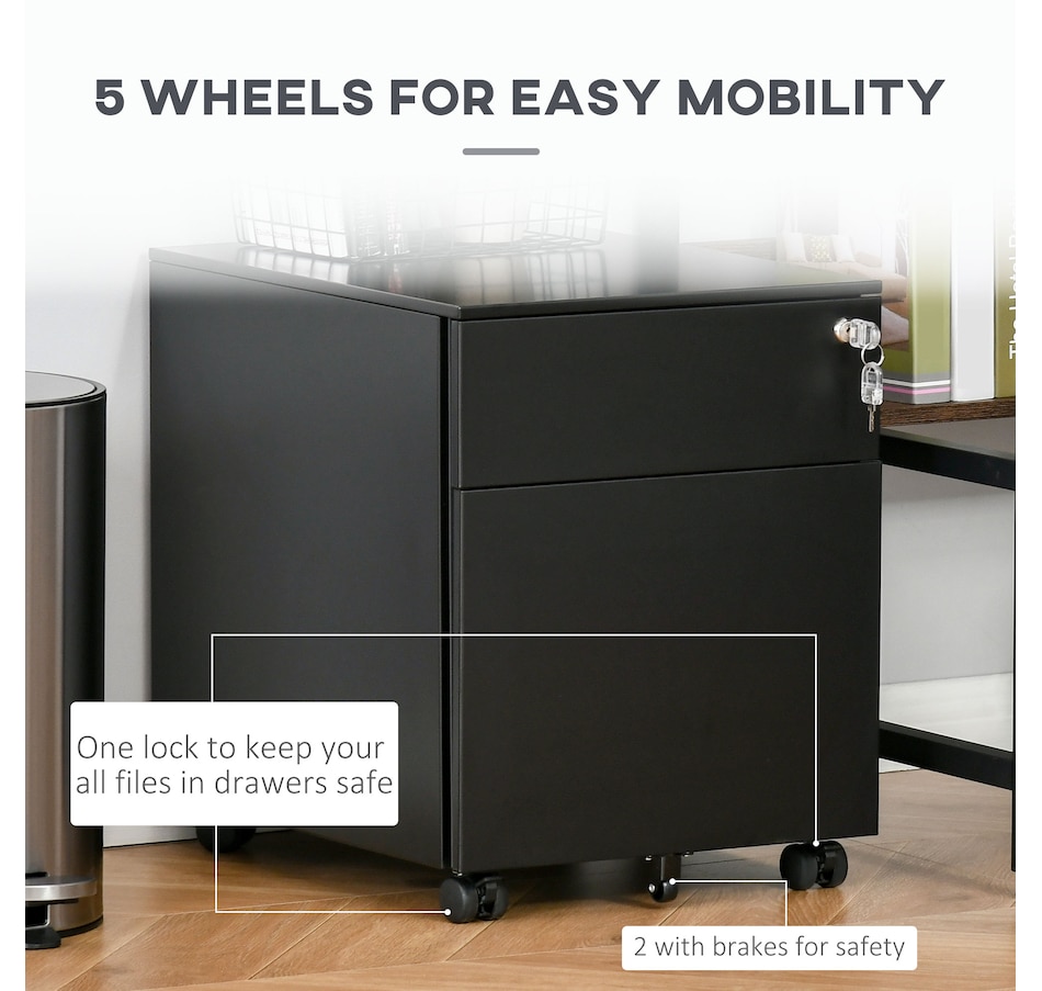 Image 997288_ALTMORE4.jpg, Product 997-288 / Price $139.99 - $149.99, Vinsetto 2-Drawer Filing Cabinet w/ Wheels, Lockable Office Storage Drawer from Vinsetto on TSC.ca's Home & Garden department
