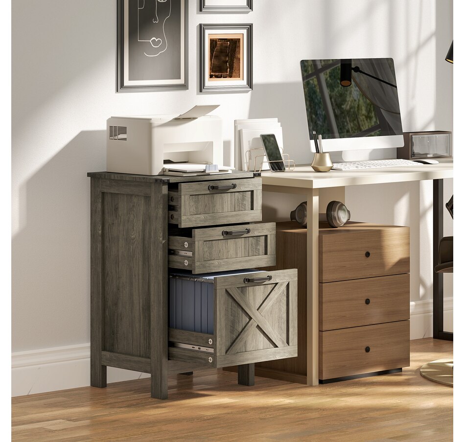 Image 997293_ALTMORE1.jpg, Product 997-293 / Price $109.99 - $112.99, HOMCOM 3 Drawer File Cabinet Filing Cabinet for A4 Letter Size Grey Wash from HOMCOM on TSC.ca's Home & Garden department