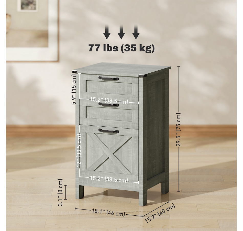 Image 997293_ALTMORE10.jpg, Product 997-293 / Price $109.99 - $112.99, HOMCOM 3 Drawer File Cabinet Filing Cabinet for A4 Letter Size Grey Wash from HOMCOM on TSC.ca's Home & Garden department