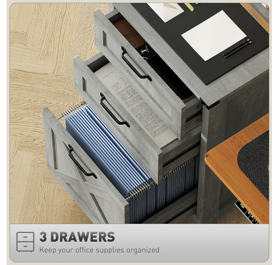 Image 997293_ALTMORE12.jpg, Product 997-293 / Price $109.99 - $112.99, HOMCOM 3 Drawer File Cabinet Filing Cabinet for A4 Letter Size Grey Wash from HOMCOM on TSC.ca's Home & Garden department