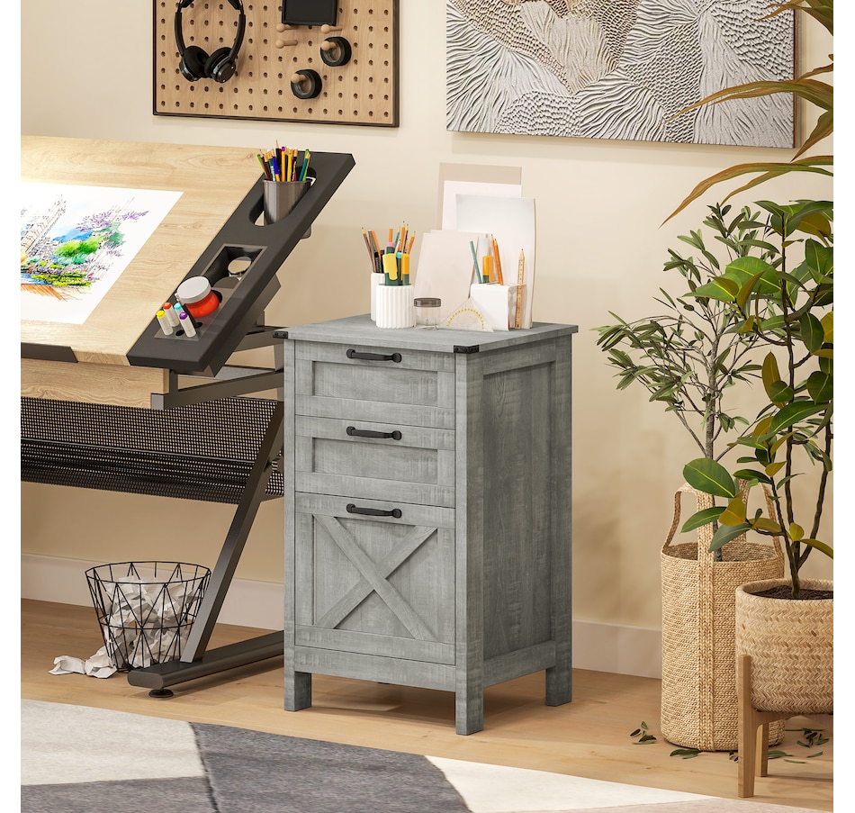 Image 997293_ALTMORE16.jpg, Product 997-293 / Price $109.99 - $112.99, HOMCOM 3 Drawer File Cabinet Filing Cabinet for A4 Letter Size Grey Wash from HOMCOM on TSC.ca's Home & Garden department