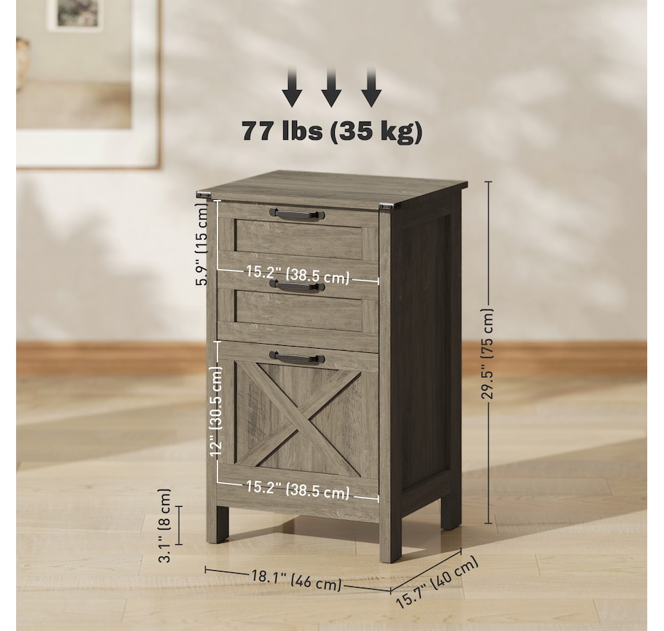 Image 997293_ALTMORE2.jpg, Product 997-293 / Price $109.99 - $112.99, HOMCOM 3 Drawer File Cabinet Filing Cabinet for A4 Letter Size Grey Wash from HOMCOM on TSC.ca's Home & Garden department