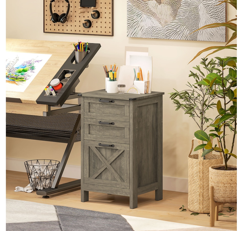 Image 997293_ALTMORE8.jpg, Product 997-293 / Price $109.99 - $112.99, HOMCOM 3 Drawer File Cabinet Filing Cabinet for A4 Letter Size Grey Wash from HOMCOM on TSC.ca's Home & Garden department