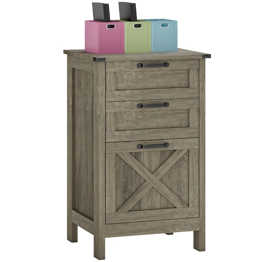 Image 997293_ST01.jpg, Product 997-293 / Price $109.99 - $112.99, HOMCOM 3 Drawer File Cabinet Filing Cabinet for A4 Letter Size Grey Wash from HOMCOM on TSC.ca's Home & Garden department