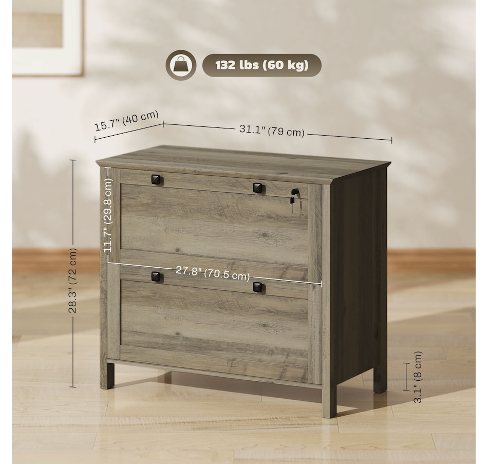 Image 997294_ALTMORE34.jpg, Product 997-294 / Price $124.99 - $162.99, HOMCOM 2 Drawer Filing Cabinet with Lock, Keys and Hanging Bar from HOMCOM on TSC.ca's Home & Garden department