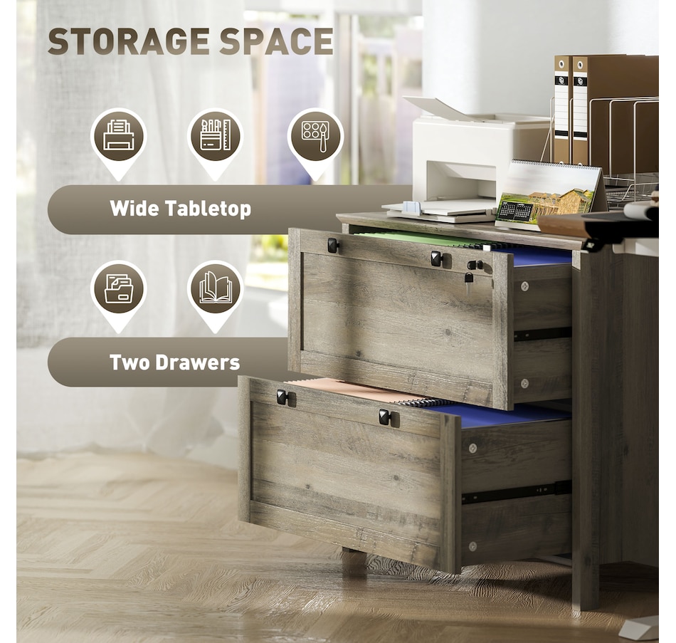 Image 997294_ALTMORE35.jpg, Product 997-294 / Price $124.99 - $162.99, HOMCOM 2 Drawer Filing Cabinet with Lock, Keys and Hanging Bar from HOMCOM on TSC.ca's Home & Garden department