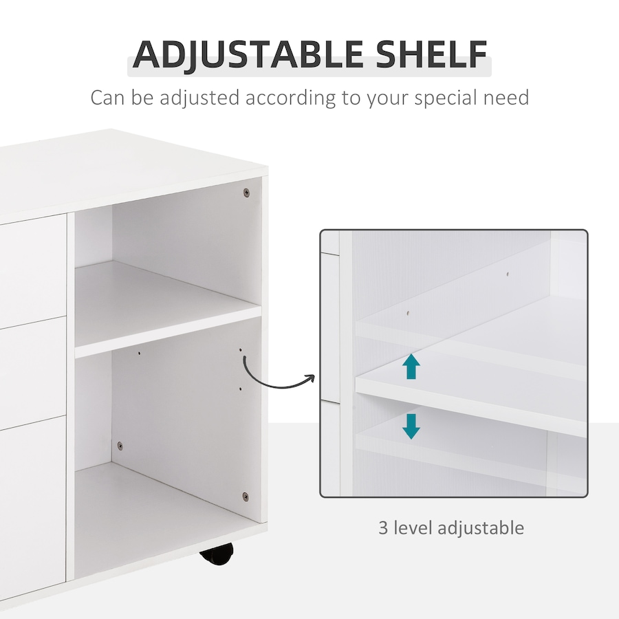 Image 997297_ALTMORE13.jpg, Product 997-297 / Price $109.99 - $114.99, HOMCOM Mobile Printer Stand With 3 Drawers Shelves 2 Shelves from HOMCOM on TSC.ca's Home & Garden department