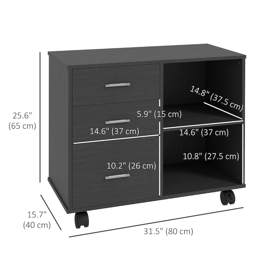 Image 997297_ALTMORE2.jpg, Product 997-297 / Price $109.99 - $114.99, HOMCOM Mobile Printer Stand With 3 Drawers Shelves 2 Shelves from HOMCOM on TSC.ca's Home & Garden department