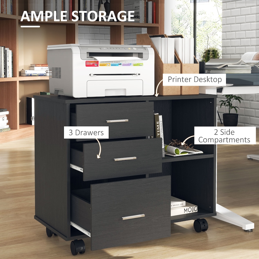 Image 997297_ALTMORE3.jpg, Product 997-297 / Price $109.99 - $114.99, HOMCOM Mobile Printer Stand With 3 Drawers Shelves 2 Shelves from HOMCOM on TSC.ca's Home & Garden department