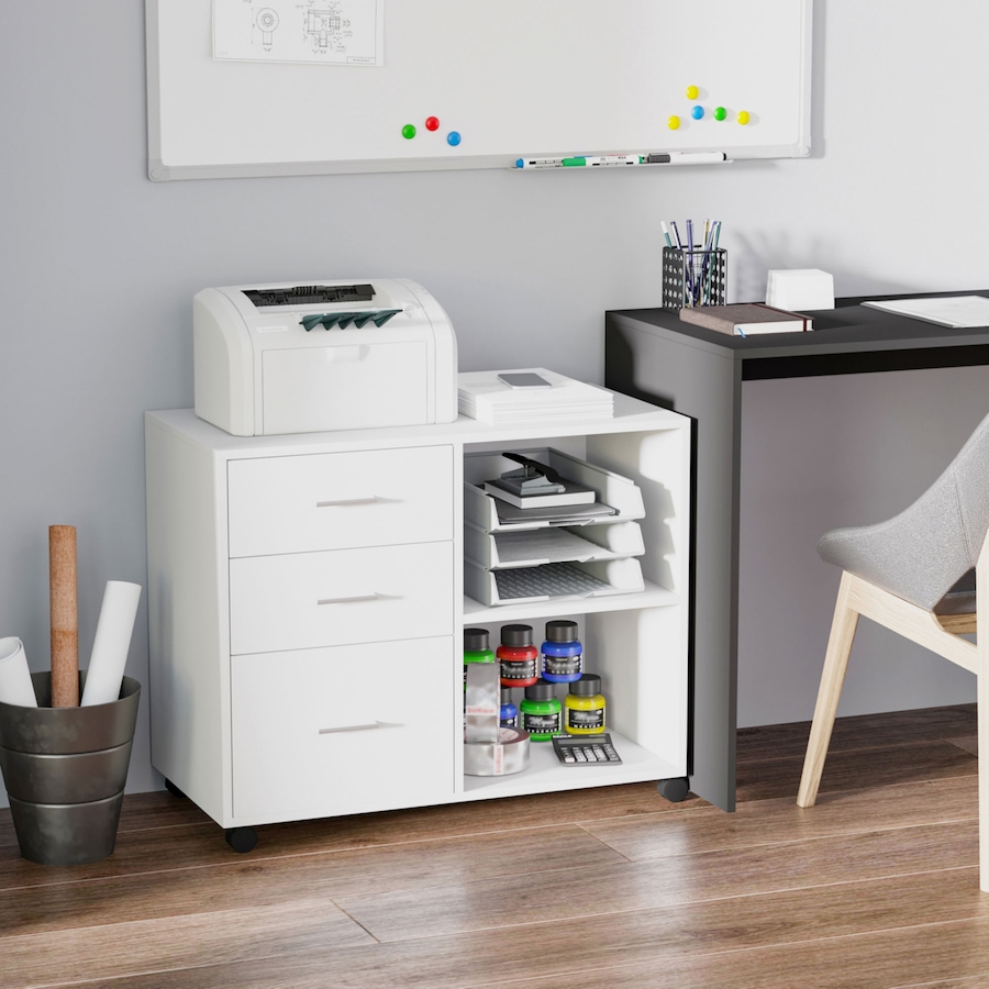 Image 997297_ALTMORE9.jpg, Product 997-297 / Price $109.99 - $114.99, HOMCOM Mobile Printer Stand With 3 Drawers Shelves 2 Shelves from HOMCOM on TSC.ca's Home & Garden department
