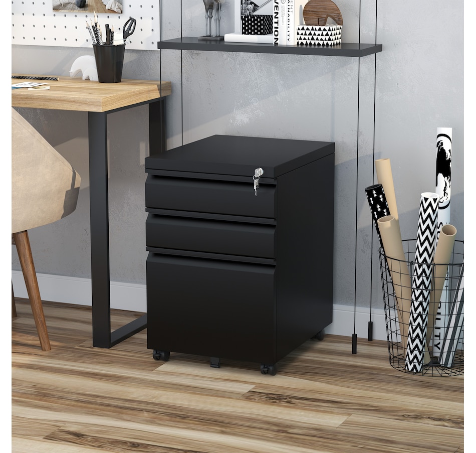 Image 997298_ALTMORE1.jpg, Product 997-298 / Price $189.99 - $194.99, Vinsetto 3 Drawer Filing Cabinet Steel File Cabinet with Lock and Wheels from Vinsetto on TSC.ca's Home & Garden department
