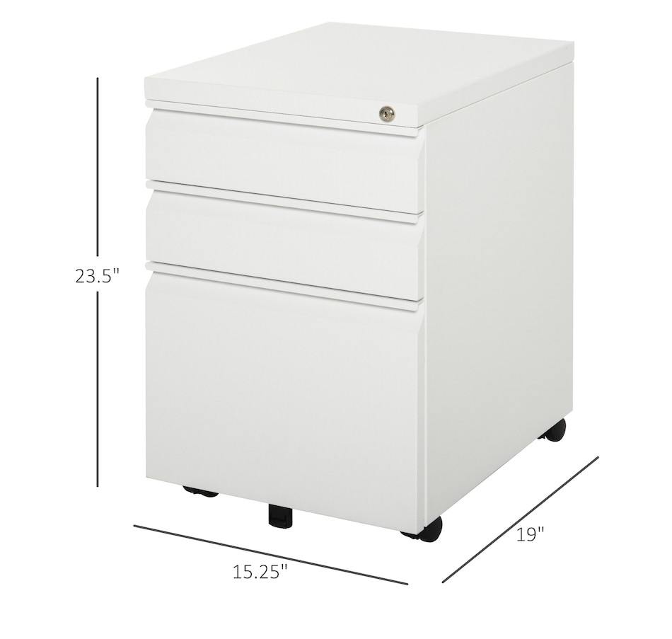 Image 997298_ALTMORE10.jpg, Product 997-298 / Price $189.99 - $194.99, Vinsetto 3 Drawer Filing Cabinet Steel File Cabinet with Lock and Wheels from Vinsetto on TSC.ca's Home & Garden department
