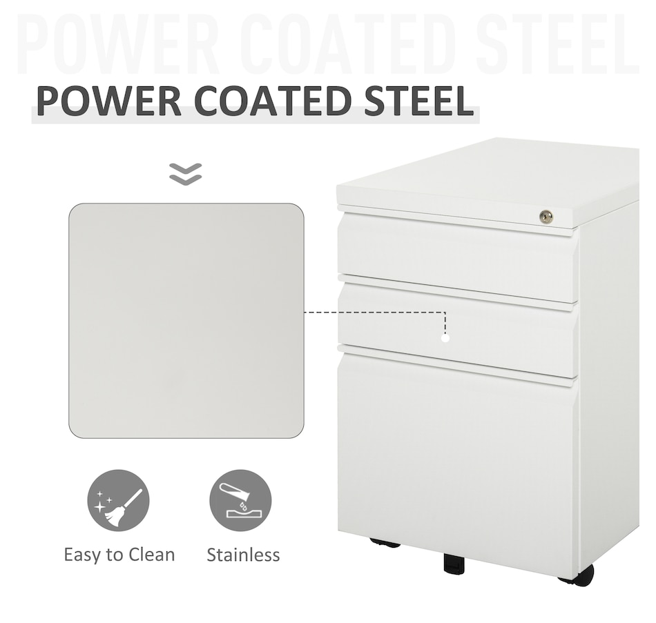 Image 997298_ALTMORE13.jpg, Product 997-298 / Price $189.99 - $194.99, Vinsetto 3 Drawer Filing Cabinet Steel File Cabinet with Lock and Wheels from Vinsetto on TSC.ca's Home & Garden department