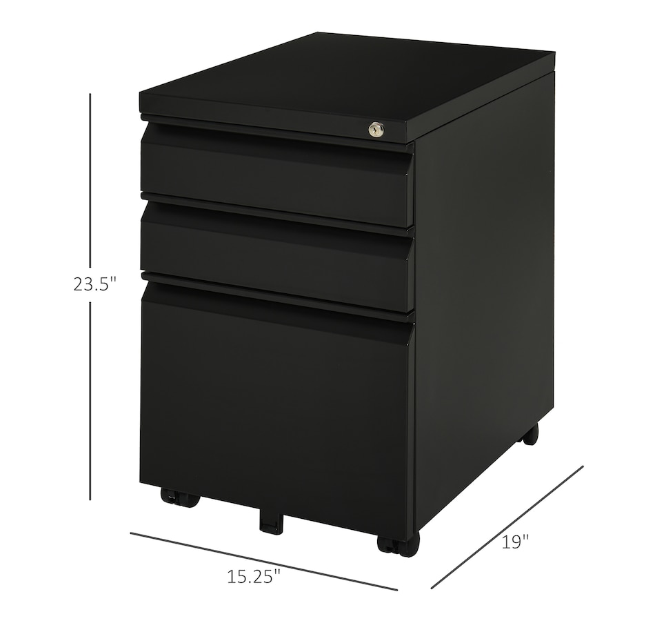 Image 997298_ALTMORE2.jpg, Product 997-298 / Price $189.99 - $194.99, Vinsetto 3 Drawer Filing Cabinet Steel File Cabinet with Lock and Wheels from Vinsetto on TSC.ca's Home & Garden department